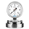 Membrane pressure gauge Type 1477 stainless steel/safety glass R100 measuring range -1 - 3 bar process connection stainless steel PN40 DN25
